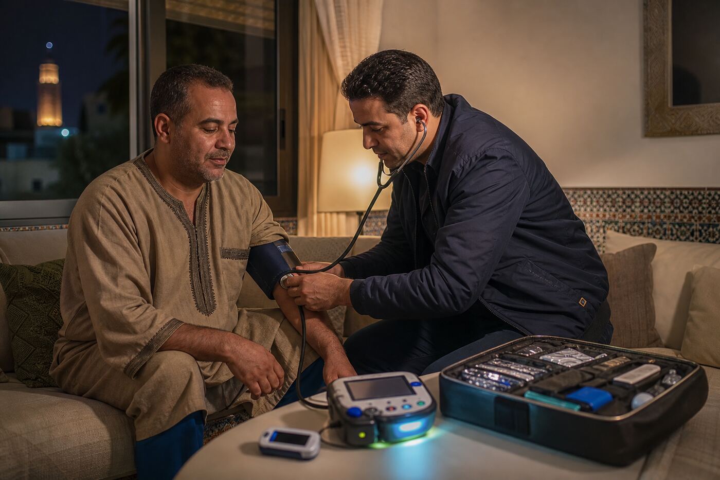 Médecin urgentiste MedHelp en consultation d'urgence à domicile
